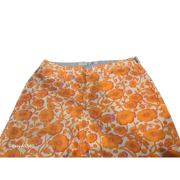 Tommy Hilfiger Size 6 Floral Orange Size Zip Pants - Picture 3 of 6